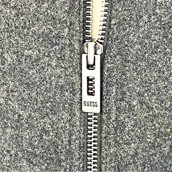 GUESS Men’s Flight Jacket Inspired Wool Blend Jacket Gray Size XL Minimalist - Picture 5 of 8